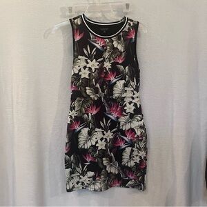 Topshop Black and Pink Floral Mini Dress